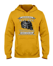 Load image into Gallery viewer, Shes Stubborn Messy And A Brat At Times Black Gift For Husband Hoodie
