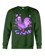 Load image into Gallery viewer, Chicken Purple Butterflies Gift For Chicken Lovers Sweatshirt
