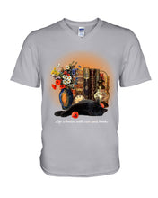 Load image into Gallery viewer, Black Cat Life Is Better With Books Gift For Cat Lovers Guys V-Neck
