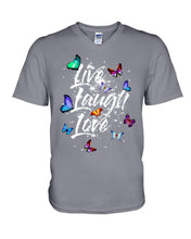 Load image into Gallery viewer, Butterfly Live Laugh Love Gift For Lover Guys V-Neck
