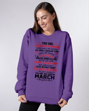 Load image into Gallery viewer, This Girl Has Fought A Thousand This Girl Was Born In March Sweatshirt
