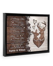 Load image into Gallery viewer, I Choose You To Love Deer Custom Name Gift For Wife Framed Matte Canvas
