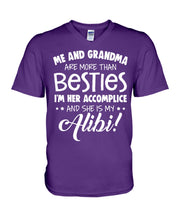 Load image into Gallery viewer, Me And Grandma Are More Than Besties Custom Gift For Family Guys V-Neck
