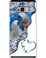 Load image into Gallery viewer, Magical Gray Couple African Parrot Gift For Bird Lovers Phone case
