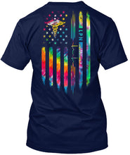 Load image into Gallery viewer, Veterinary Symbol LPN America Flag Unique Custom Design Guys Tee

