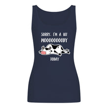 Load image into Gallery viewer, Sorry I'm A Bit Mooooody Today Gift For Cow Lovers Ladies Flowy Tank
