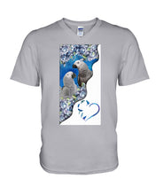 Load image into Gallery viewer, Magical Gray Couple African Parrot Gift For Bird Lovers Guys V-Neck
