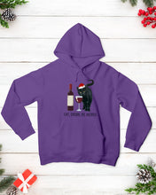 Load image into Gallery viewer, Cat Drink And Be Merry Meaningful Gift For Women Hoodie
