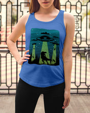 Load image into Gallery viewer, UFA Dinosaur T Rex Sky Full Of Stars Ladies Flowy Tank
