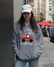 Load image into Gallery viewer, All I Need Are Love And Hockey Gift For Hockey Players Hoodie
