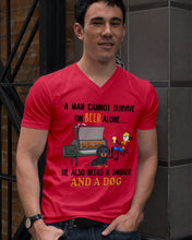 Load image into Gallery viewer, A Man Loves Beer And Dachshund Gift For Dog Lovers Guys V-Neck
