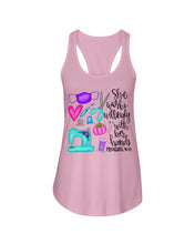 Load image into Gallery viewer, She Works Willingly With Her Hands Proverbs 31 13 Gift For Sewing Lovers Ladies Flowy Tank
