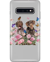 Load image into Gallery viewer, German Wirehaired Pointer With Peonies Gift For Dog Lovers Phone case
