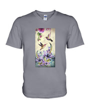 Load image into Gallery viewer, Humming Birds Flower Unique Custom Design Guys V-Neck
