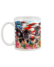 Load image into Gallery viewer, American Flag Sky Flower German Shepherd Gift For Dog Lovers Mug
