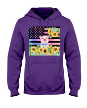 Load image into Gallery viewer, Pig America Flag Sunflower Special Custom Design Hoodie
