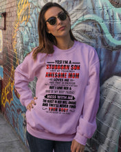 Load image into Gallery viewer, A Stubborn Son Of A Freaking Awesome Mom I Love Her Gift For Mama Sweatshirt
