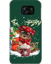 Load image into Gallery viewer, Yorkshire Terrier Loves Drinking Hot Latte Gift For Dog Lovers Phone case

