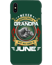 Load image into Gallery viewer, Never Underestimate   A June  Grandpa Trending For Birthday Gift Phone case
