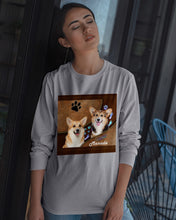 Load image into Gallery viewer, Corgi Paws Pattern Dog Mom Custom Name Gift For Manada Unisex Long Sleeve
