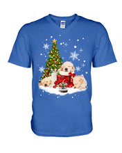 Load image into Gallery viewer, Funny Golden Retrievers Sleep In Red Boots Gift For Dog Lovers Guys V-Neck
