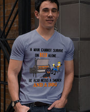 Load image into Gallery viewer, A Man Loves Beer And Dachshund Gift For Dog Lovers Guys V-Neck
