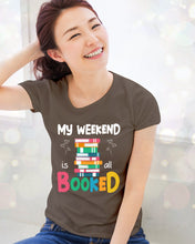 Load image into Gallery viewer, Vintage Funny My Weekend Booked Gift For Book Lovers Ladies Tee

