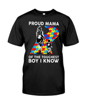 Load image into Gallery viewer, Proud Mama Of The Touchest Boy I Know Autism's Day Gift Guys Tee
