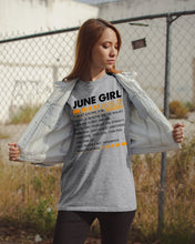 Load image into Gallery viewer, June Girl Facts Very Friendly But Dangerous Custom Design Guys Tee
