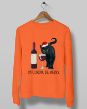 Load image into Gallery viewer, Cat Drink And Be Merry Meaningful Gift For Women Sweatshirt
