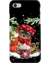 Load image into Gallery viewer, Yorkshire Terrier Loves Drinking Hot Latte Gift For Dog Lovers Phone case
