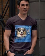 Load image into Gallery viewer, Australian Shepherd In Denim Pocket Gift For Dog Lovers Guys V-Neck
