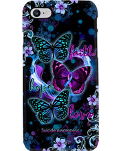 Load image into Gallery viewer, Purple Phone Case With Butterfly Faith Hope Love Suicide Awareness Gift Phone case
