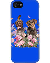 Load image into Gallery viewer, German Wirehaired Pointer With Peonies Gift For Dog Lovers Phone case
