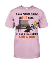 Load image into Gallery viewer, A Man Loves Beer And Dachshund Gift For Dog Lovers Guys Tee
