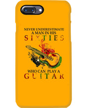 Load image into Gallery viewer, Never Underestimate A 60 Year Old Man Can Play A Guitar Phone case
