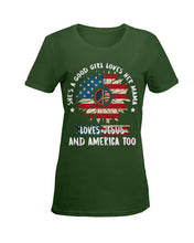 Load image into Gallery viewer, Good Girl Loves Her Mama Loves Jesus and America Too Design Ladies Tee
