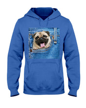 Load image into Gallery viewer, baby Pug In Denim Pocket Gift For Dog Lovers Hoodie
