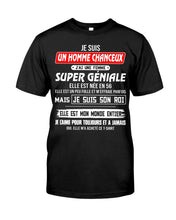 Load image into Gallery viewer, Je Suis Un Homme Chanceux J'ai Line Femme Custom Design Je Suis Son Roi Guys Tee
