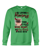Load image into Gallery viewer, Gift For Angel Dad Red Butterflies Your Wings Were Ready Sweatshirt
