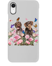 Load image into Gallery viewer, German Wirehaired Pointer With Peonies Gift For Dog Lovers Phone case
