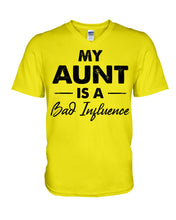 Load image into Gallery viewer, My Aunt Is A Bad Infuence Special Custom Design Guys V-Neck
