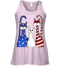 Load image into Gallery viewer, Cat Happy America  Independence's Day Special Custom Design Ladies Flowy Tank
