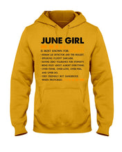 Load image into Gallery viewer, June Girl Facts Very Friendly But Dangerous Custom Design Hoodie
