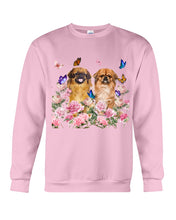 Load image into Gallery viewer, Pekingese With Peonies Gift For Dog Lovers Sweatshirt

