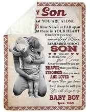 Load image into Gallery viewer, Never Feel That You Are Alone Papa Gift For Son A Hug Sherpa Blanket

