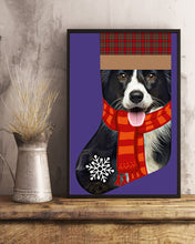 Load image into Gallery viewer, Santa Border Collie In Stock Gift For Dog Lovers Vertical Poster

