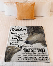 Load image into Gallery viewer, Grandpa Gift For Grandson Never Forget That I Love You Fleece Blanket
