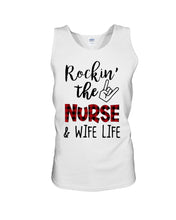 Load image into Gallery viewer, Vintage Funny Rockin' The Nurse And Wife Life Custom Unisex Tank Top
