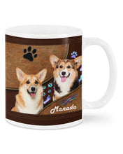 Load image into Gallery viewer, Corgi Paws Pattern Dog Mom Custom Name Gift For Manada Mug

